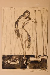 Nudo femminile, 1910 circa (disegno)