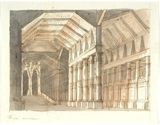 "Tempio" con colonne e scala
