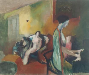 Interno con donna al pianoforte