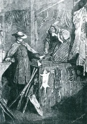 Baratto con gli Indiani negli Stati Uniti Occidentali, inciso da Joseph Swain (1820-1909) 1871
