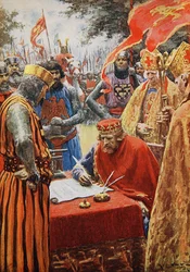 Re Giovanni firma la Magna Carta con riluttanza