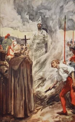 Il rogo di John Huss il 6 luglio 1415, illustrazione da 