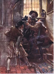 Mentre cadeva, il Principe gridò, O Dio abbi pietà della mia anima, illustrazione da Romance of History: The Netherlands