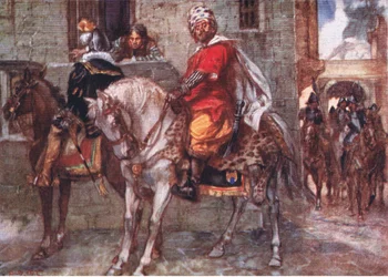 Don Giovanni arrivò a Lussemburgo e, togliendosi il travestimento, si rivelò, illustrazione da Romance of History: The Netherlands