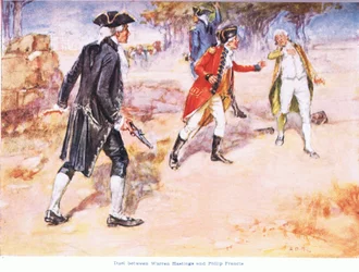 Duello tra Warren Hastings e Philip Francis 1780AD