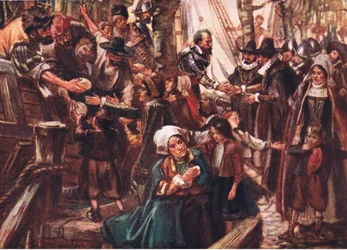 Le banchine erano piene di gente affamata, illustrazione da Romance of History: The Netherlands