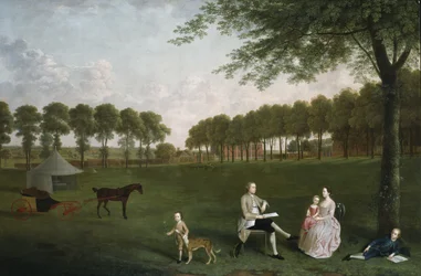 Sir John Shaw e la sua famiglia nel parco di Eltham Lodge, Kent