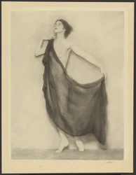 [Nudo femminile drappeggiato su sfondo nudo].