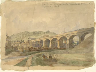 Viadotto di Todmorden sulla ferrovia Manchester & Leeds, Inghilterra 1843