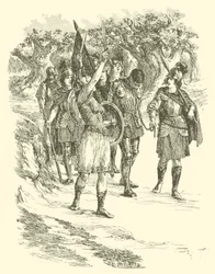 Le avventure di Sir Artegall, la regina delle Amazzoni (incisione)