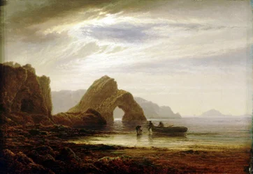 Chiaro di luna a Giltar Point, vicino a Tenby, dal sud