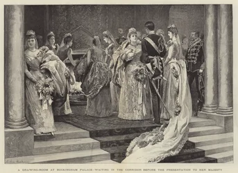 Un Salotto a Buckingham Palace, in attesa nel Corridoio prima della Presentazione a Sua Maestà