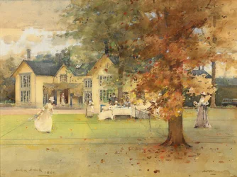 La festa del tennis sul prato a Marcus, 1889