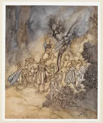 ATTO IV: Scena I, linea 138 Entrano alcuni Mietitori, adeguatamente vestiti. Giunone e Cerere mandano Iris a prendere alcune ninfe e mietitori per eseguire una danza campestre
