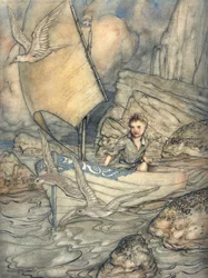 Il futuro di un bambino, illustrazione da The Springtide of Life: Poems of Childhood di Algernon Charles Swinburne, 1918