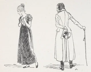 Una giovane coppia che litiga, la donna che si è girata stringendo un fazzoletto al petto