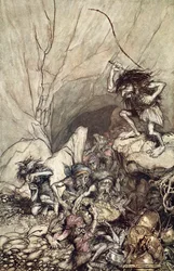 «Alberich fa entrare una schiera di Nibelunghi con tesori d