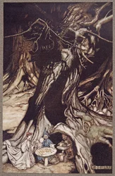 Il burro si ottiene dalle radici degli alberi vecchi, da Peter Pan nei Giardini di Kensington di J M Barrie (1860 - 1937), pub. 1906