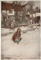 Certi produttori di biscotti sono arrivati al punto di imprimere la sua somiglianza sui loro dolci di Capodanno:, da Rip Van Winkle di Washington Irving, pub. 1910