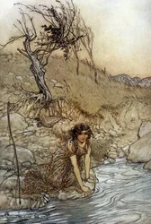 Hermia: Illustrazione di Arthur Rackham per Il Sogno di una Notte di Mezza Estate di William Shakespeare