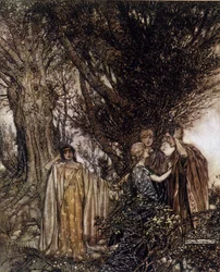 Illustrazione di Arthur Rackham per Il Sogno di una Notte di Mezza Estate di William Shakespeare