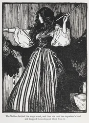 Illustrazione di una ragazza in un vestito a righe da Roland il Caro