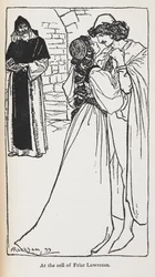 Illustrazione degli amanti sfortunati in Romeo e Giulietta