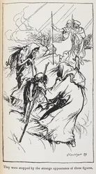 Illustrazione delle tre streghe, Macbeth e Banquo