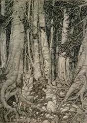Nella Foresta con una Botte da Rip Van Winkle scritto da Washington Irving, 1905