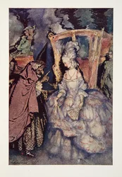 Ora, Cenerentola, puoi andare; ma ricorda..., da The Arthur Rackham Fairy Book, pub. 1933
