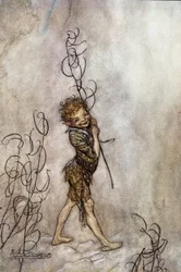 Il personaggio di Puck della commedia. Illustrazione per «Sogno di una notte di mezza estate» di William Shakespeare