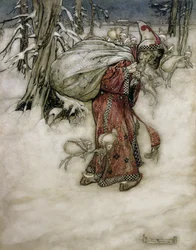 Babbo Natale, illustrazione dal Libro delle Immagini di Arthur Rackham, 1907, pubblicato nel 1913