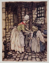 Sistemò lo scialle con una piega professionale e legò i lacci del cappello arrugginito sotto il mento, da Il vento nei salici di Kenneth Grahame, pub. 1940
