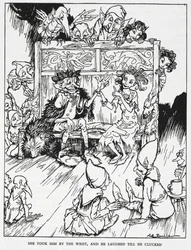 "Lo prese per il polso, e lui rise fino a scoppiare". Fanciulle elfiche e goblin. Illustrazione per 