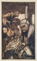 Gli Struldbrug, da I Viaggi di Gulliver di Jonathan Swift (1667 - 1745), pub. 1909