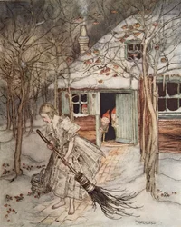 I Tre Omicini nel Bosco, da Fratellino e Sorellina e Altri Racconti dei Fratelli Grimm, pub.1917