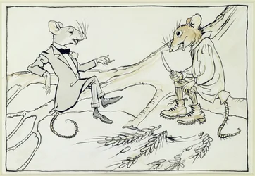 Il topo di città e il topo di campagna, illustrazione da Le favole di Esopo, pubblicato 1912
