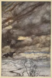 I corvi di Wotan, illustrazione da "Sigfrido e il crepuscolo degli dei".
