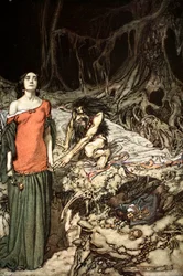 Il corteggiamento di Grimhilde, la madre di Hagen
