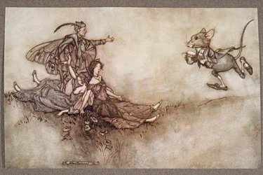 Il succo di wallflower è buono per rianimare i ballerini che cadono a terra in un attacco, da Peter Pan nei Giardini di Kensington di J M Barrie (1860 - 1937), pub. 1906