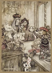 Chi ha rubato le crostate?, da Le avventure di Alice nel Paese delle Meraviglie, di Lewis Carroll, pub. 1907