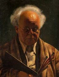 Autoritratto con tavolozza e pennelli