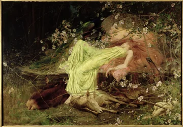 Una fiaba: "Tutto sembrava dormire, la lepre timida sulla forma" - Scott, c.1895