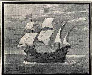 Galeone spagnolo del XVI secolo. Incisione. SPAGNA. ARAGONA. Saragozza. Accademia Militare Generale