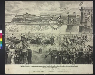 Arrivo della coppia imperiale al deposito di corte a Budapest il 29 gennaio 1866
