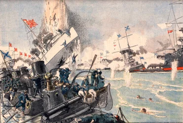 Battaglia di Tsushima, guerra russo-giapponese - Guerra russo-giapponese: battaglia navale di Tsushima, "Il piccolo giornale" 11/6/1905.