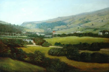 Centre Vale Park e Burnley Valley (olio su tela)