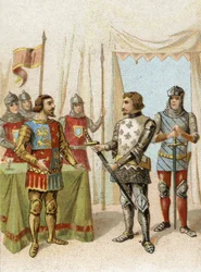 Giovanni II il Buono, re di Francia, diventa prigioniero degli inglesi, al posto del figlio Carlo V che fugge.