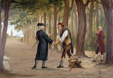 Lord Ramsay decide di iniziare nella massoneria. Illustrazione del 1889
