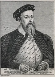 Maurizio di Sassonia, ritratto basato su un dipinto di Lucas Cranach (incisione)